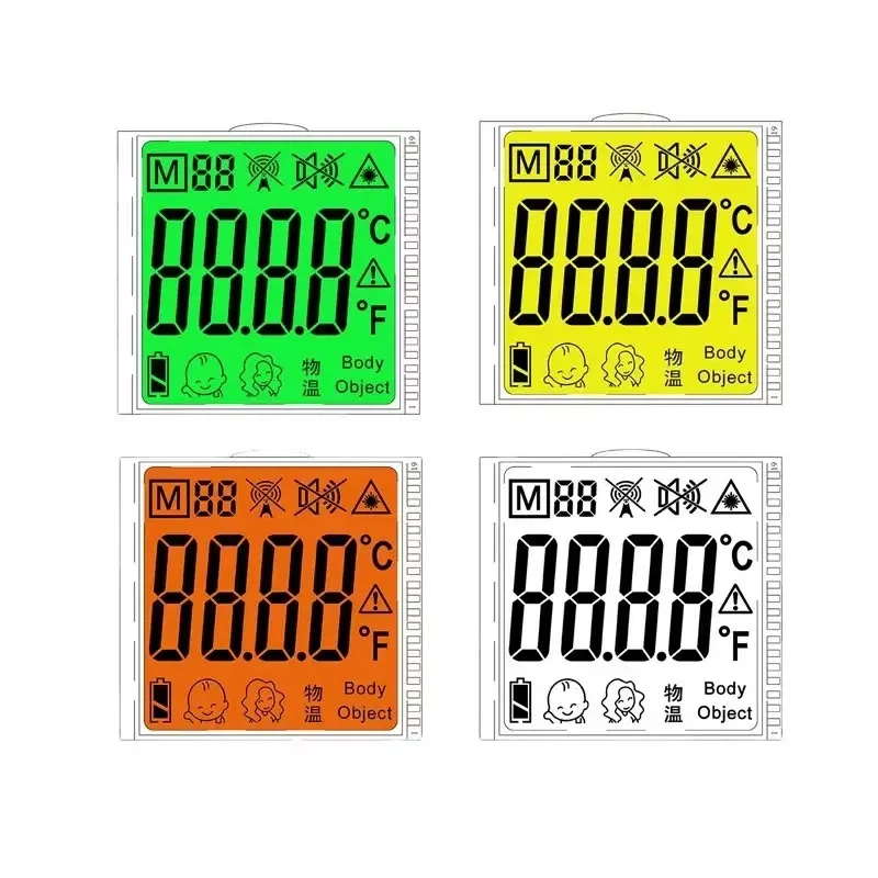 Termometre için 2,8 V Özel 7 Segment 4 Haneli TN STN VA LCD Ekran